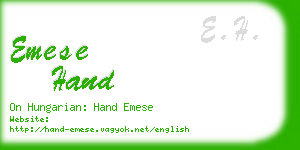 emese hand business card